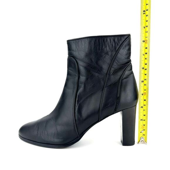 Grigiarancio Anthropologie Black Heeled Ankle Boot Size 9 Italian Leather Bootie - Picture 8 of 13